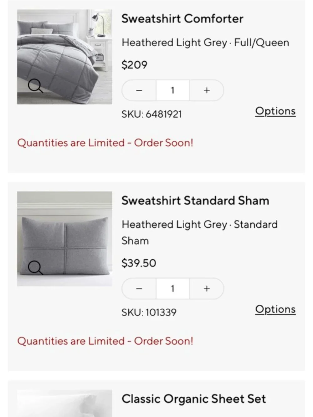 Pottery Barn Teen Sweatshirt Comforter and Pillow Shams Bedding Set